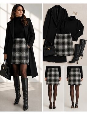 Vintage Envelop 100% Wool Plaid Fringe Mini Skirt Made Canada Size 12